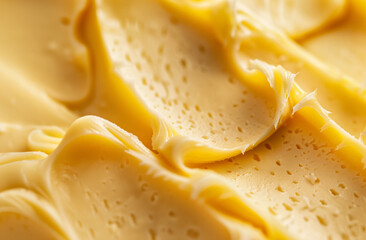 Top view of creamy peanut butter texture