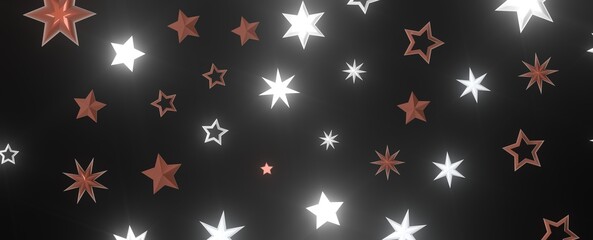 Starlit Christmas Shower: Mesmeric 3D Illustration Depicting Descending Holiday Star Particles