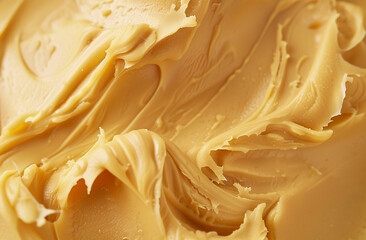Top view of creamy peanut butter texture
