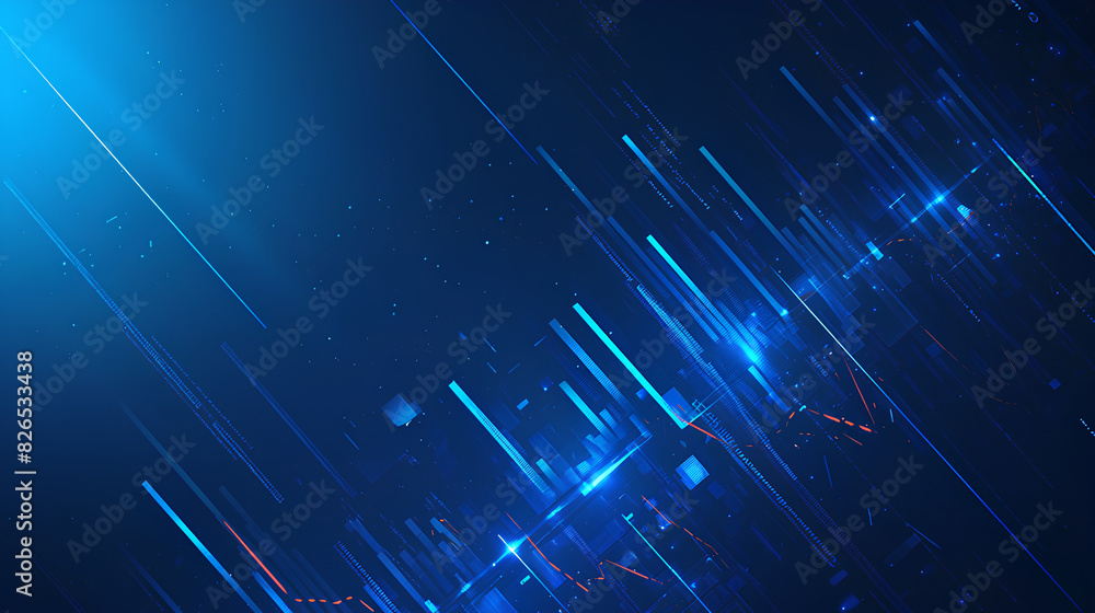 Poster trading business graph up and down on technology abstract background