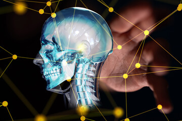 digital medical futuristic interface 3D rendering
