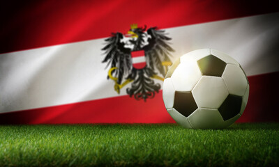 Austria national team background with ball and flag top