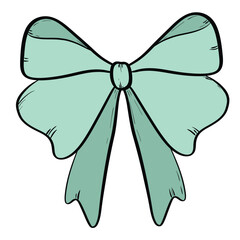 hand drawn vector bows and ribbons. Vector illustration. Cute freehand colored bow doodle. beautiful bow with hand drawn

