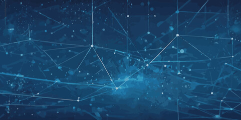 Abstract digital doted wave lines technology gradient blue background.Futuristic point wave technology background. Shiny moving lines design element.

