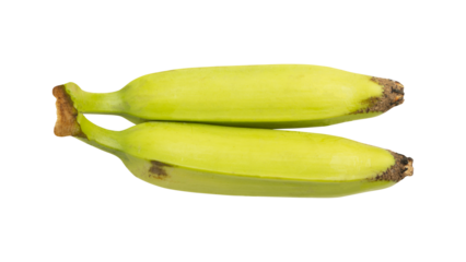 Fresh green bananas isolated on transparent background	