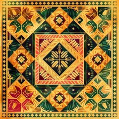 Filipino geometric pattern illustration with traditional woven designs,