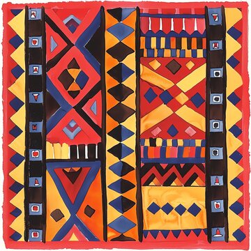 Ethiopian geometric textile illustration with traditional patterns,