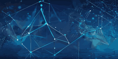 Abstract digital doted wave lines technology gradient blue background.Futuristic point wave technology background. Shiny moving lines design element. 
