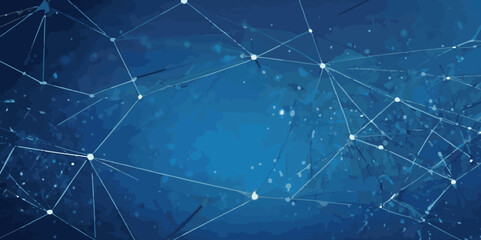 Technology concept wave big data, communation network shiny wavy and curve lines on gradient blue background.