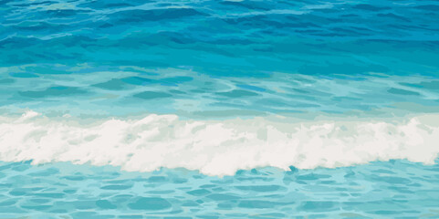 Seamless wave water ocean soft blue curve line background. Water  ocean wave white and soft blue aqua, teal texture. Vector sea, wave, water background.