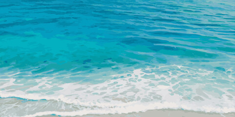 Seamless wave water ocean soft blue curve line background. Water  ocean wave white and soft blue aqua, teal texture. Vector sea, wave, water background.