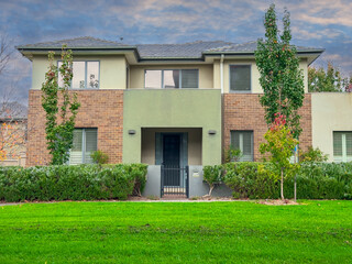 Suburban residential building in Sydney NSW at sunset Melbourne Victoria Australian Suburbia