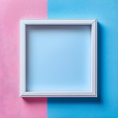 Fototapeta premium Minimalist White Frame with Vibrant Background for Modern Art and Photography