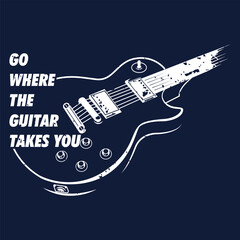 guitar t shirt design icon