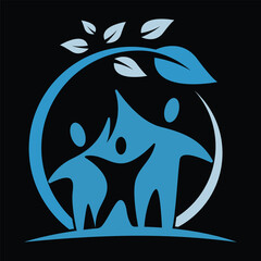 happy family logo design vector