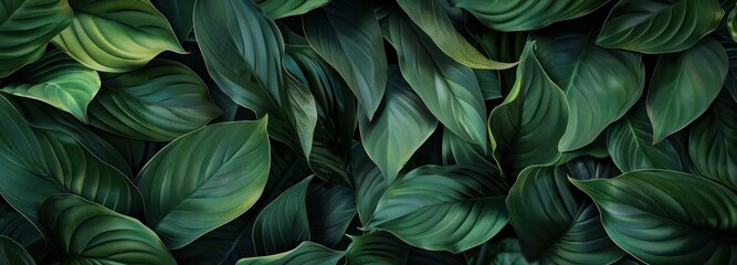 Green leaves on dark background with black border nature's elegance and beauty captured in artistic painting