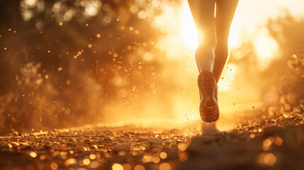 Capturing the Dynamic Stride of a Trail Runner Backlit by Sunrise Glow