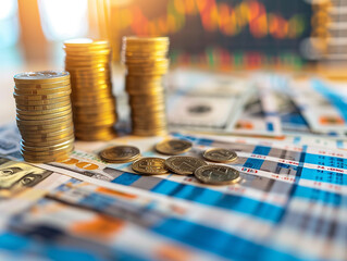 Unternehmensfinanzierung und Investitionen, Konzept des Weltwirtschaftswachstums. Business-Cash-Marktbericht