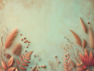 Autumn background with leaves. AI