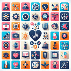 Obraz premium Healthcare flat glyph 2D infograms
