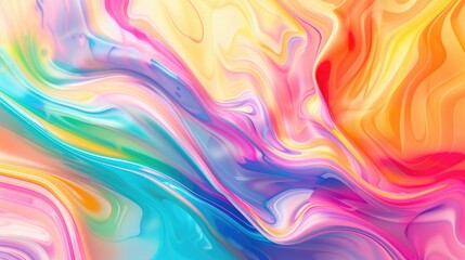 Obraz premium Vibrant abstract background with swirling rainbow colors and fluid shapes.