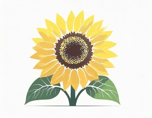 sunflower plant icon on white background, flower logo