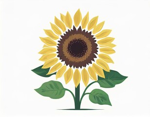 Fototapeta premium sunflower plant icon on white background, flower logo