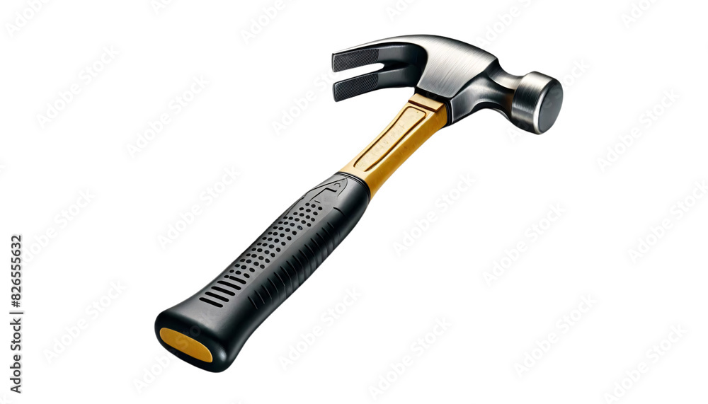 Poster a realistic rendering of a claw hammer on a transparent background