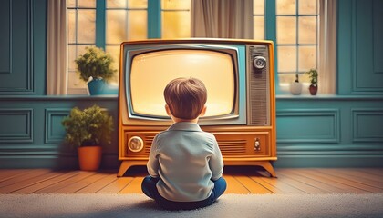 Kid watching tv