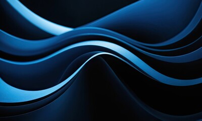 Fototapeta premium Modern, sleek blue waves mimic a water motion in a luxurious abstract design.