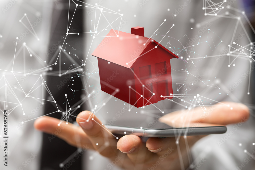 Poster house. data big data visualization background.abstract technology