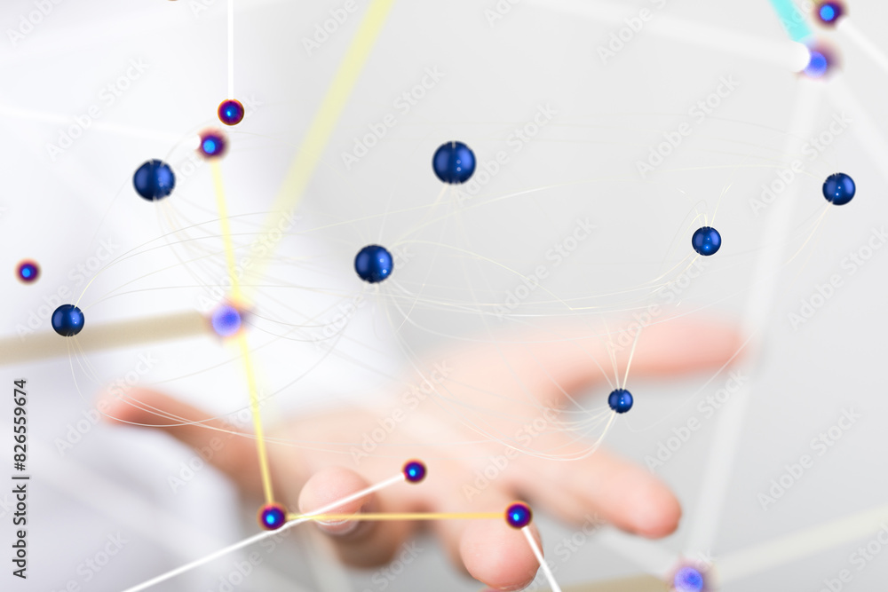 Poster conference digital network and data concept 3d