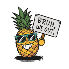 summer pineapple graphic with brush we out lettering