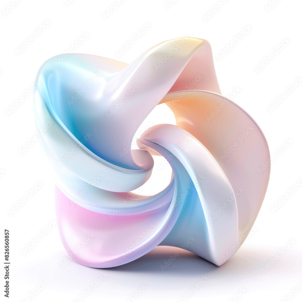 Poster a infinity loop sculpture in a smooth pastel gradient