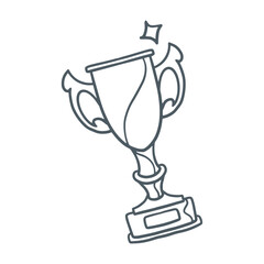 Hand drawn Award Vector Icon illustration isolated on white background