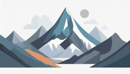 mountains vector icon on white background, nature logo