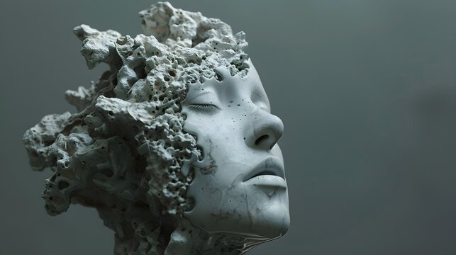 Surrender to the whims of the subconscious as you follow a sculptural head silhouette with an open mind, embarking on a surreal journey through the corridors of imagination