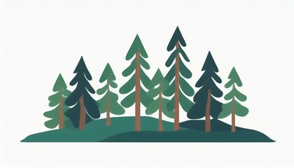 forest vector icon on white background, trees nature logo