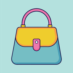 Lady Beautiful Purse or Bag vector illustration. Beauty fashion objects icon concept. New arrival women evening event purse vector design.