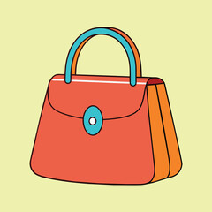 Lady Beautiful Purse or Bag vector illustration. Beauty fashion objects icon concept. New arrival women evening event purse vector design.