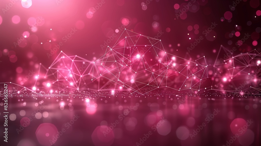 Poster glowing particle dots with colorful dots in abstract background, concept of light shining sparkling 