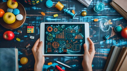 Diverse E Learning Platform on Digital Tablet Showcasing Accessible Educational Courses and Learning Opportunities