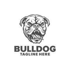 Head bulldog logo vector illustration