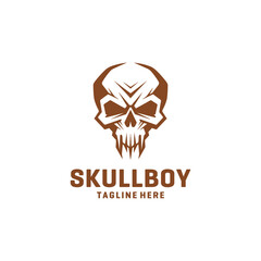 Vintage skull logo vector illustration
