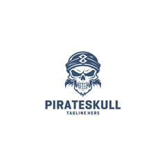 Pirate skull logo vector illustration