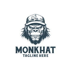 Angry monk logo vector illustration