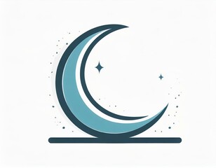 crescent moon vector icon on white background, logo, planet