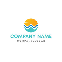 Sun and wave logo