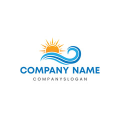 Obraz premium Sun and wave logo