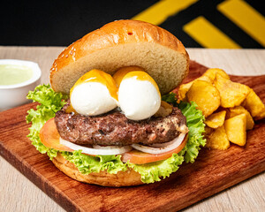 burger and fries